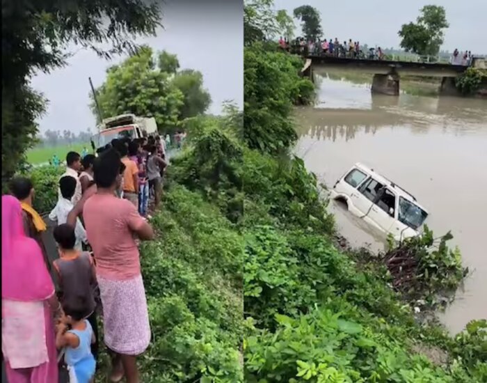 नहर में डूबी स्कॉर्पियो, पांच लोगों की मौत.