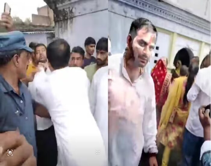 फुलवरिया के सेलार कला गांव का बताया जा रहा है. वायरल वीडियो में दिखाई देता है कि मंत्री तेज प्रताप यादव गुस्से में पहले तो एक युवक का गला दबाते हैं, फिर उसे धक्का देकर पीछे धकेल देते हैं.