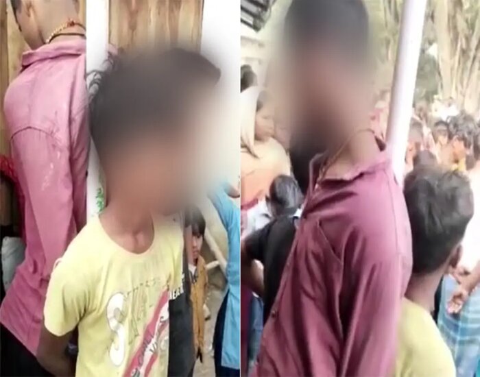 बिस्किट-कुरकुरे चोरी के आरोप में बच्चों की पिटाई.