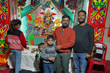 पूर्व विद्यार्थियों ने सरस्वती पूजा को बनाया खास