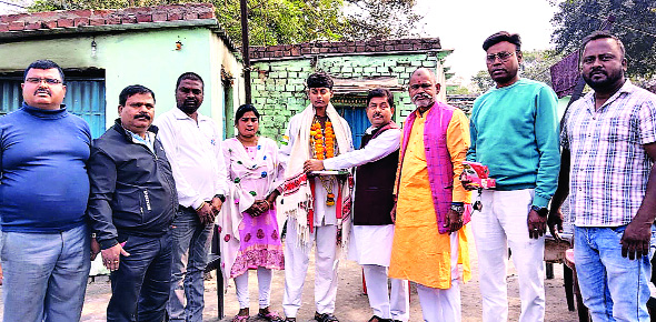 राष्ट्रीय पदक विजेता को किया गया सम्मानित