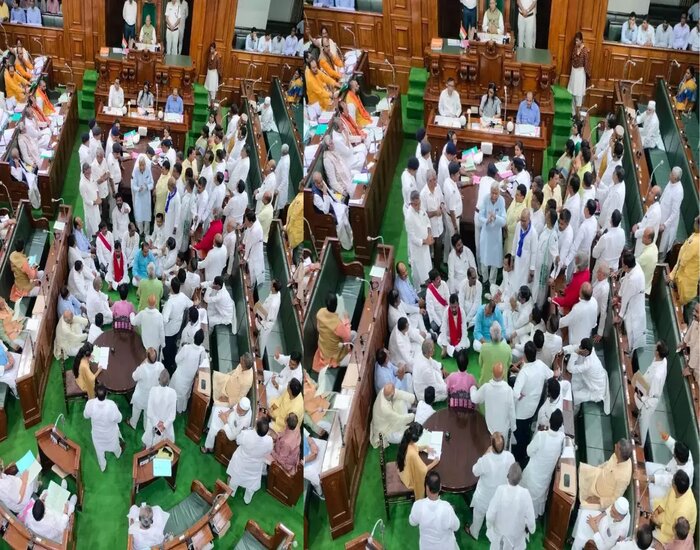बिहार विधानमंडल में विपक्ष का हल्ला बोल,भ्रष्टाचार-अपराध को लेकर प्रदर्शन.