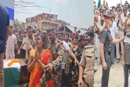 तिरंगे में लिपटा लौट आया वीर सपूत शहीद संतोष यादव को पूरे गांव ने नम आंखों से दी अंतिम विदाई