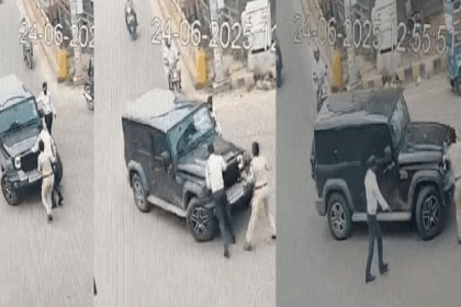 थार ड्राइवर द्वारा पुलिसकर्मी को कुचलने का प्रयास, आरोपी गिरफ्तार, वाहन जब्त