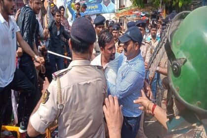 NSUI और पुलिस में धक्का-मुक्की, चला वाटर कैनन, विधानसभा घेराव करने निकले थे छात्र .