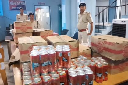 नवादा में डेकोरेशन के सामान की आड़ में शराब की तस्करी का भंडाफोड़, 252 लीटर बियर बरामद