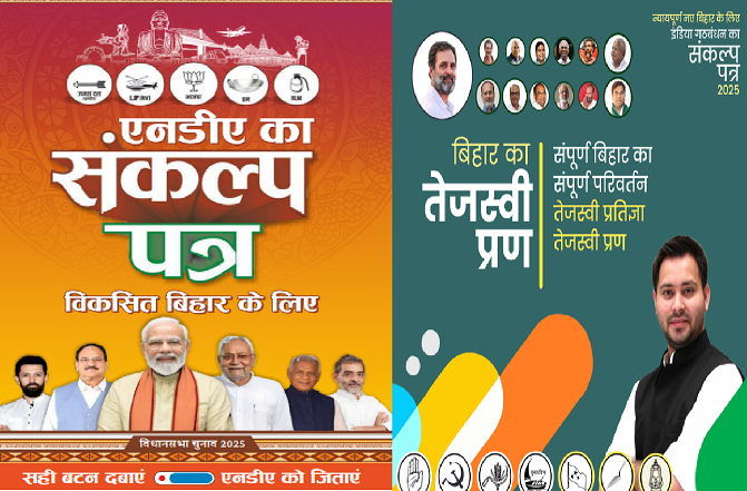 संकल्प पत्र बनाम तेजस्वी प्रण, युवाओं की पसंद किस ओर, किसे चुनेंगे युवा - ₹30,000 मानदेय या 1 करोड़ नए रोज़गार?