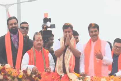 भाजपा के राष्ट्रीय कार्यकारी अध्यक्ष नितिन नवीन का स्वागत, जाम में फंसे उपमुख्यमंत्री और मंत्री पैदल पहुंचे एयरपोर्ट