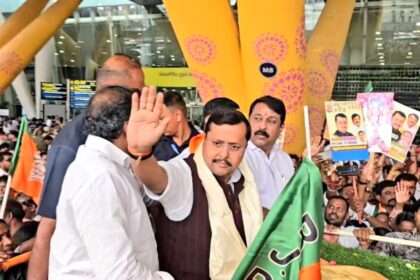 भाजपा के राष्ट्रीय कार्यकारी अध्यक्ष नितिन नवीन का आज पटना एयरपोर्ट से मिलर स्कूल तक रोड शो